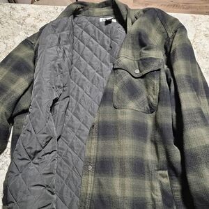 Duluth Trading Co Green Plaid Shirt Jacket